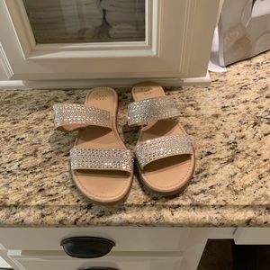 A New Day ladies size 7 sandals with rhinestones.